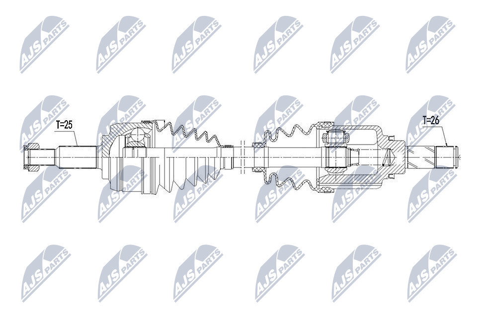 NTY NPW-RE-109 Drive Shaft for DACIA