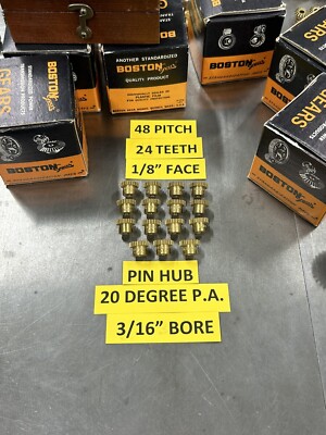 QTY 1 BOSTON GEAR Y4824 BRASS SPUR GEAR 48 PITCH 24 TEETH LIVE STEAM 20 DEG P.A.