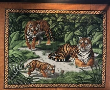 3 Tigers Mural Cranston Print Works Co. Fabric 44” X 35”
