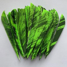 50PCS 4inch Flu Green Parabolic Camouflage Archery Arrow Feather Fletches RW LW