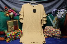 Womens mittoshop Beige Sweater Dress Size Medium Shirt peasant top Classic Sale*