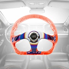 Mugen 6-holes Deep Dish Clear Crystal Bubble Burnt Blue Spoke Steering Wheel
