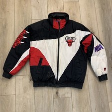 Vintage 1990s Chicago Bulls NBA Pro Player Medium Puffer Jacket Embroidered READ