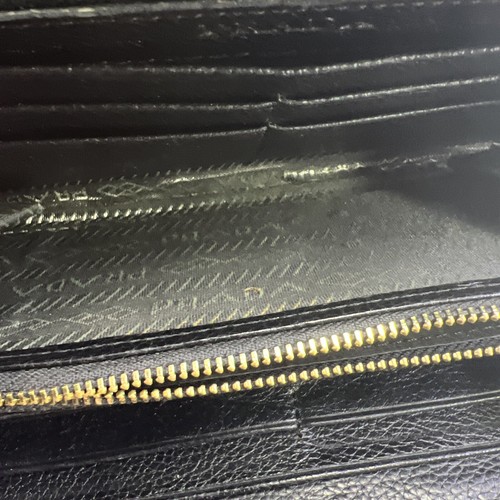 PRADA MILANO Black Saffiano Leather Zip Long Wallet Purse. #C3 - Picture 13 of 16
