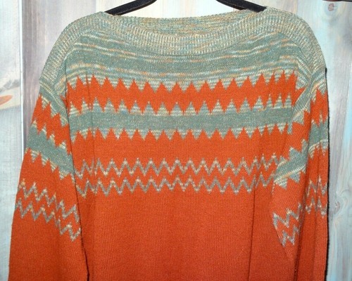 Maglione sportivo vintage ARDLEIGH XL verde ruggine rosso blu hipster - Foto 2 di 4