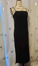 H&M Dress Evening Gown Sleeveless Open Black Sheer Pencil Stylish Maxi Simple XS