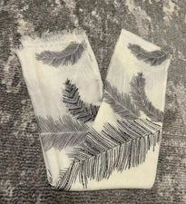 FRANGI Ivory & Black with Beads ~ Shawl, Wrap, Scarf, Pashmina-Type Free Ship!