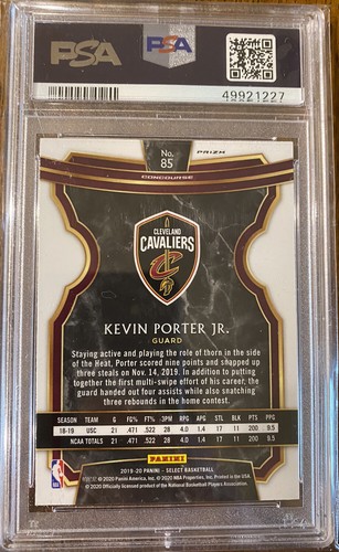 Panini Select Red Wave Prizm #85 2019 Kevin Porter Jr. Cavaliers radiocontrol PSA 10 POP 9 - Imagen 2 de 2