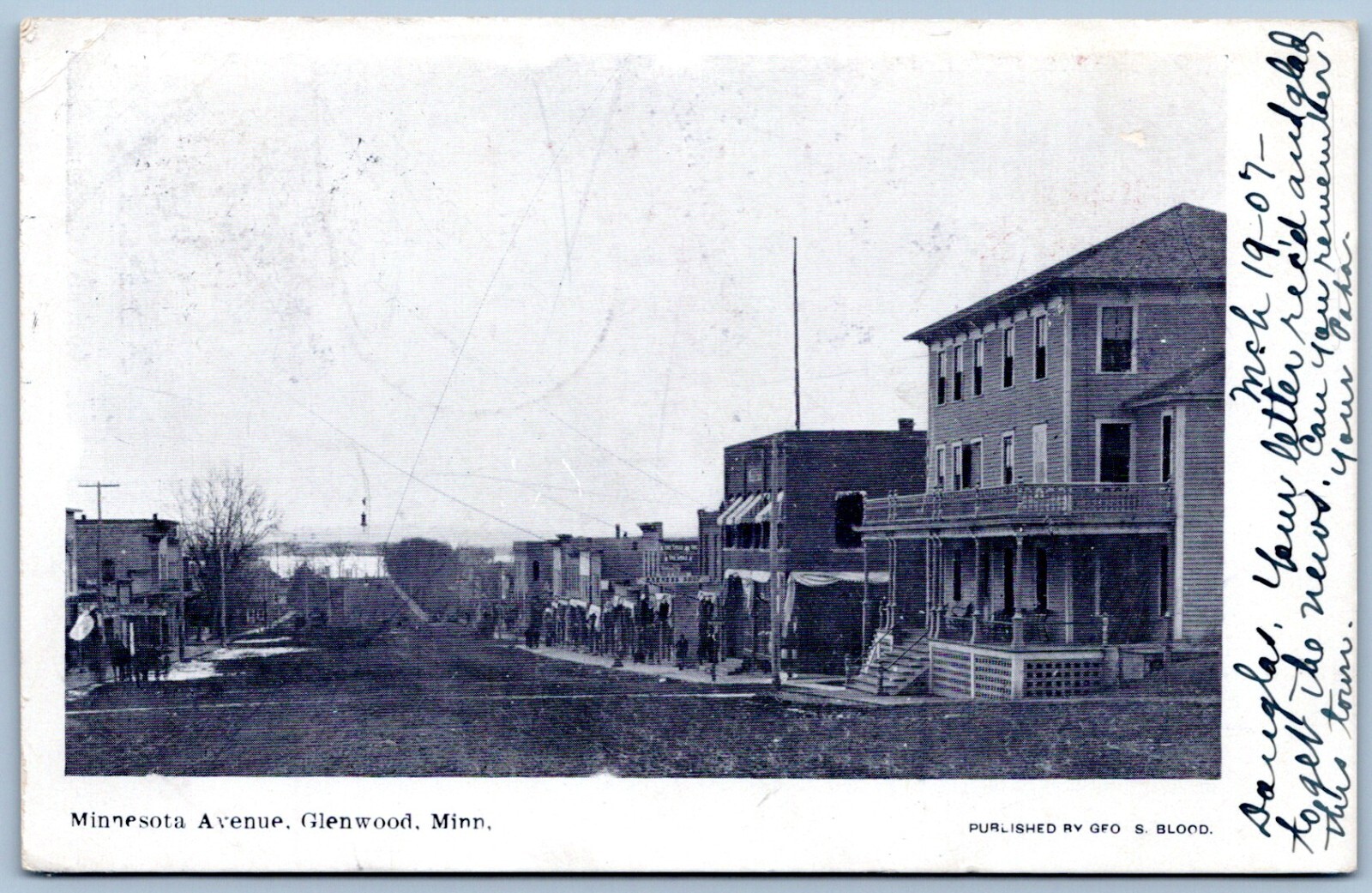 Postcard MN Glenwood Minnesota Avenue Stores Businesses UDB MN05 eBay
