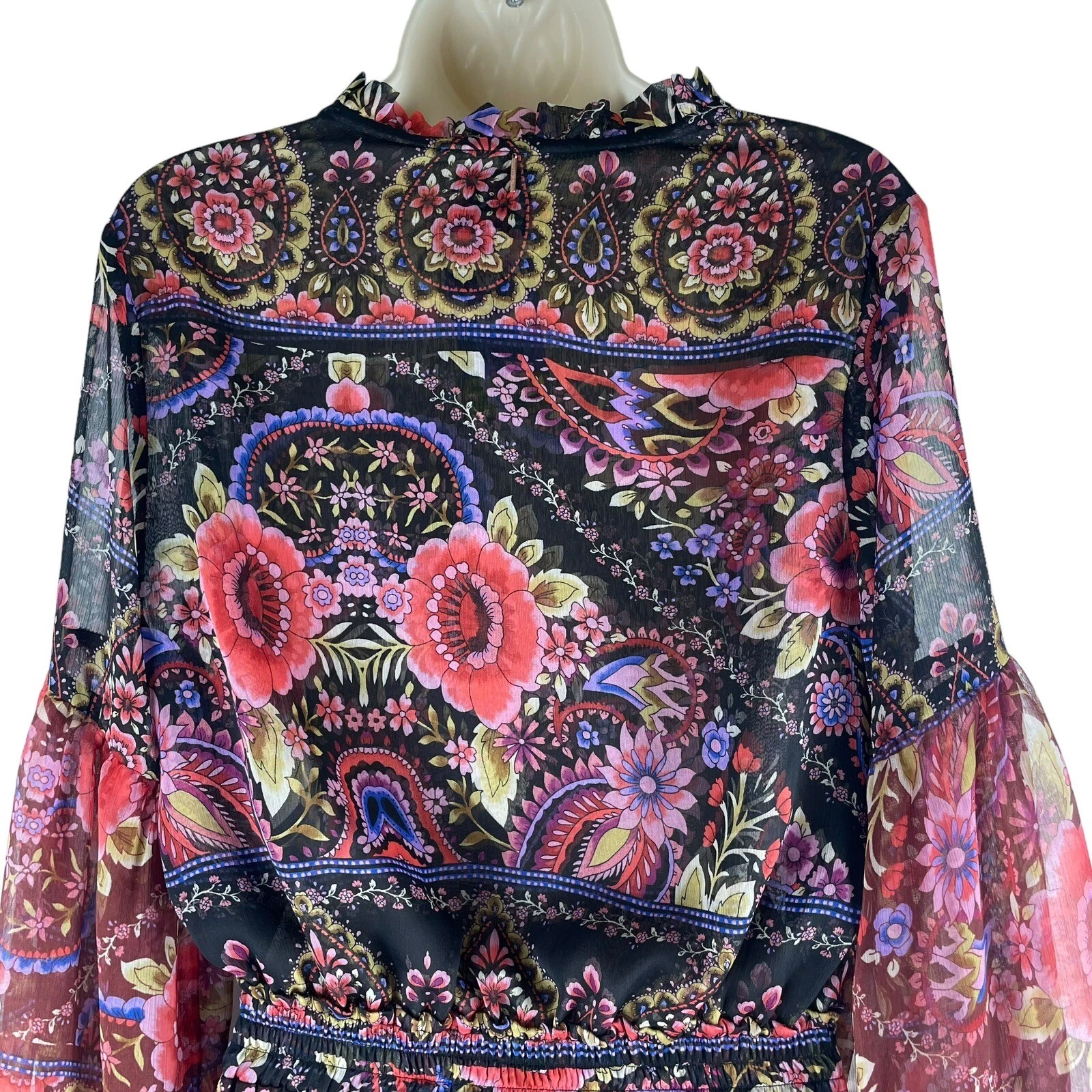 VALENTINO NUOVO MISA Los Angelos Elisabetta Mini Abito Flora Valentina Stampa Donna Taglia S