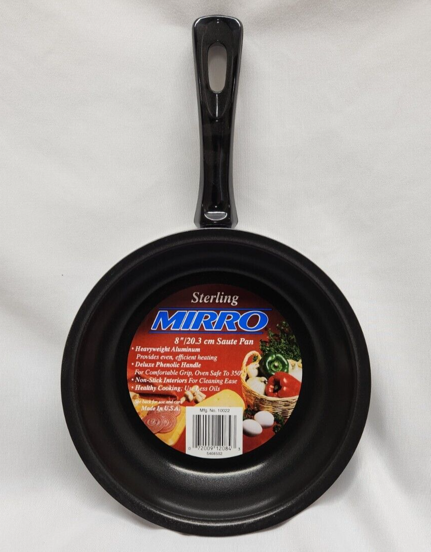 New Sterling Mirro 8" NonStick Saute Pan Heavyweight Aluminum Oven