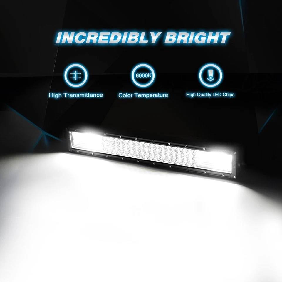 Barra de luz LED Nilight 22 pulgadas punto de inundación triple fila lámpara para camionetas Ford 4x4 270 W Foto 3 de 4