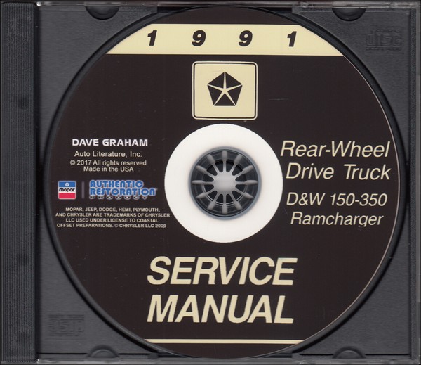 1991 Dodge Truck Shop Manuell CD D150-D350 Pickup Ramcharger W150-W350 Gas Disel-image