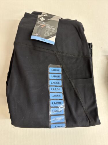 Ladies Everyday Perforated Legging with Side Pockets Large, Black - Picture 2 of 3