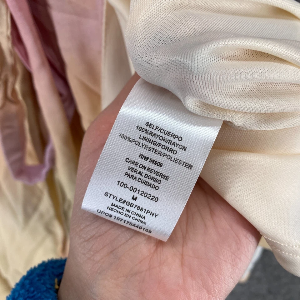 GB Wrap Dress Women M Medium Pink Ombre Short Belted Collared Short Sleeve Lined - Image 4 of 4