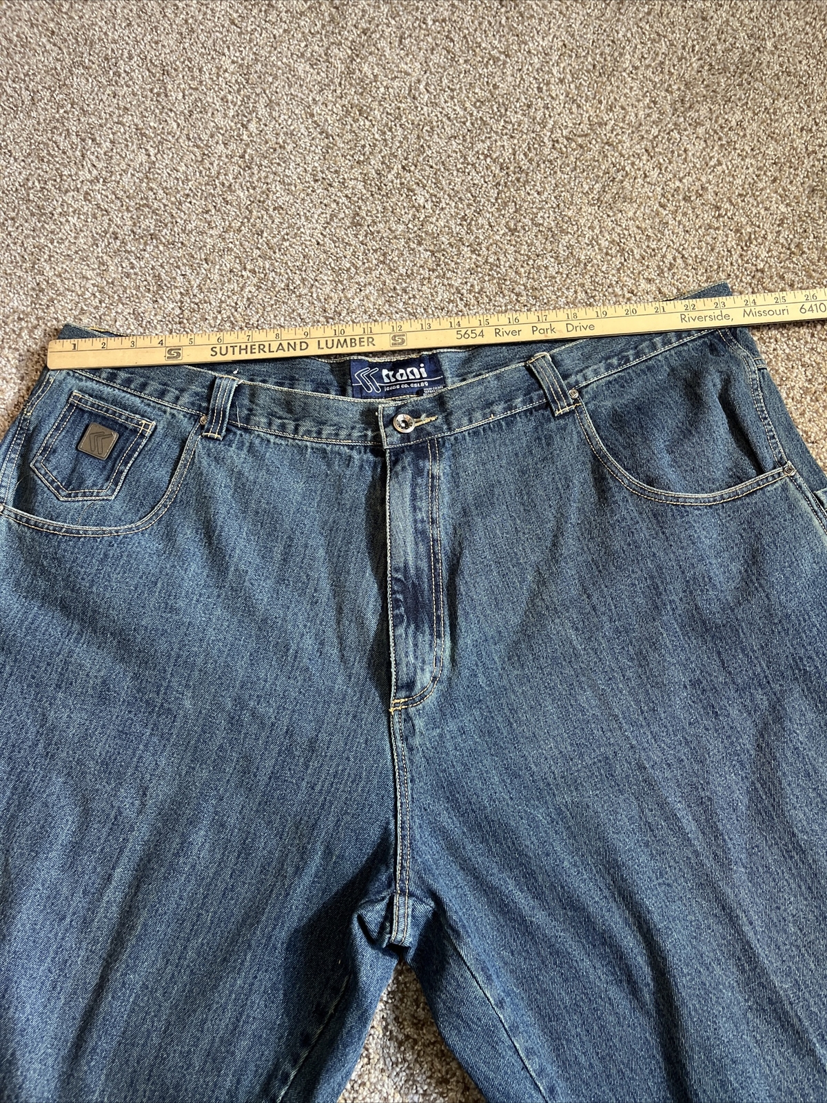 Karl Kani Shorts Men's 48 Dark Wash Baggy Fit Carpenter Denim Jorts Waist 47 - View 5