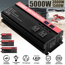 Convertidor Para Carro 5000W 3000W 1500W 12V A 110V Inversor Corriente Con 4 USB