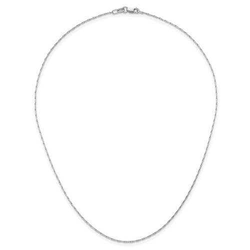 14K White Gold Rhodium-plated Polished 1.2mm Fancy Link Chain Necklace 16" - Picture 5 of 6