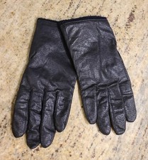 Vintage New Size XL Black Pierced Textured Leather Knit Lined 9.5" Gloves