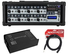 Rockville RPM85 2400w Powered 8 Channel Mixer/USB, Effects/Bluetooth DI Box