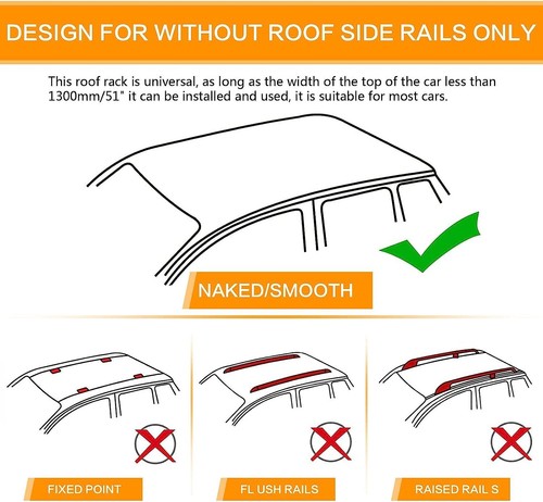 Portaequipajes General 48 pulgadas 2 piezas barras transversales Cross Bar Roof Rack 75 kg/165 libras - Imagen 11 de 24