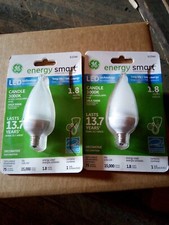 GE LED Light Bulb Decorative Clear 1.8 W 15 W Replacement 75 lm. Lot Of 2