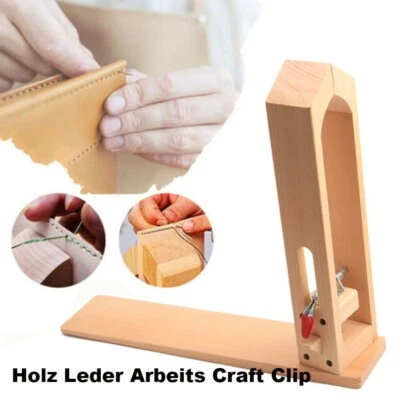 MARKENLOS Leder Nähen Werkzeug Halteclip Nähkloben Nähpferd Behandlungen Crafts Beech Wood