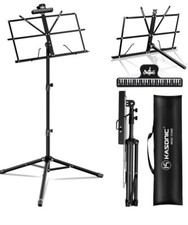 K KASONIC Music Stand, 2 in 1 Dual-Use, Metal, 20 x 9 x 1 inch, Black
