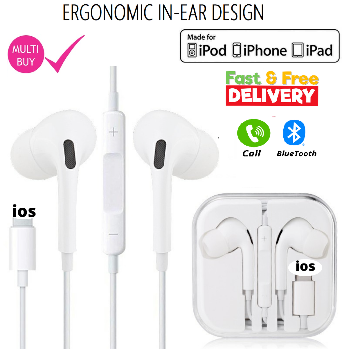Headphones for iPhone X XR XS 11 12 13 14 Headset Earphone