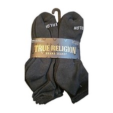 NEW True Religion black men  s 12 pack Half cushion Quarters socks shoe sz 8-12.5