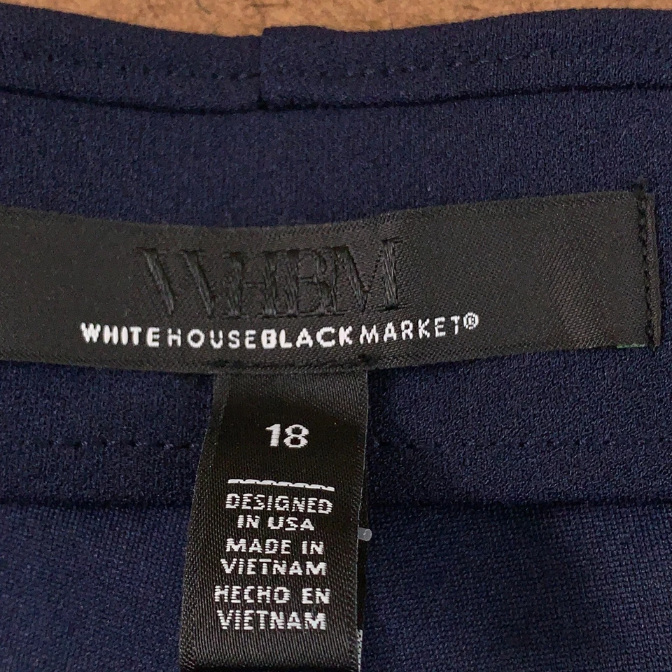 Pantalones Cortos WHBM Mujer Talla 18 Azul Marino Elastizados Tejido Tiro Alto Sin Cordones 5" Entrepierna Nuevos con Etiquetas Foto 2 de 4