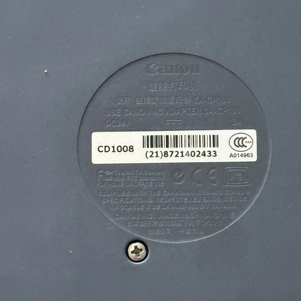 Canon Compact Photo Printer CP-220 CD1008- No Power Cord - Image 3 of 4