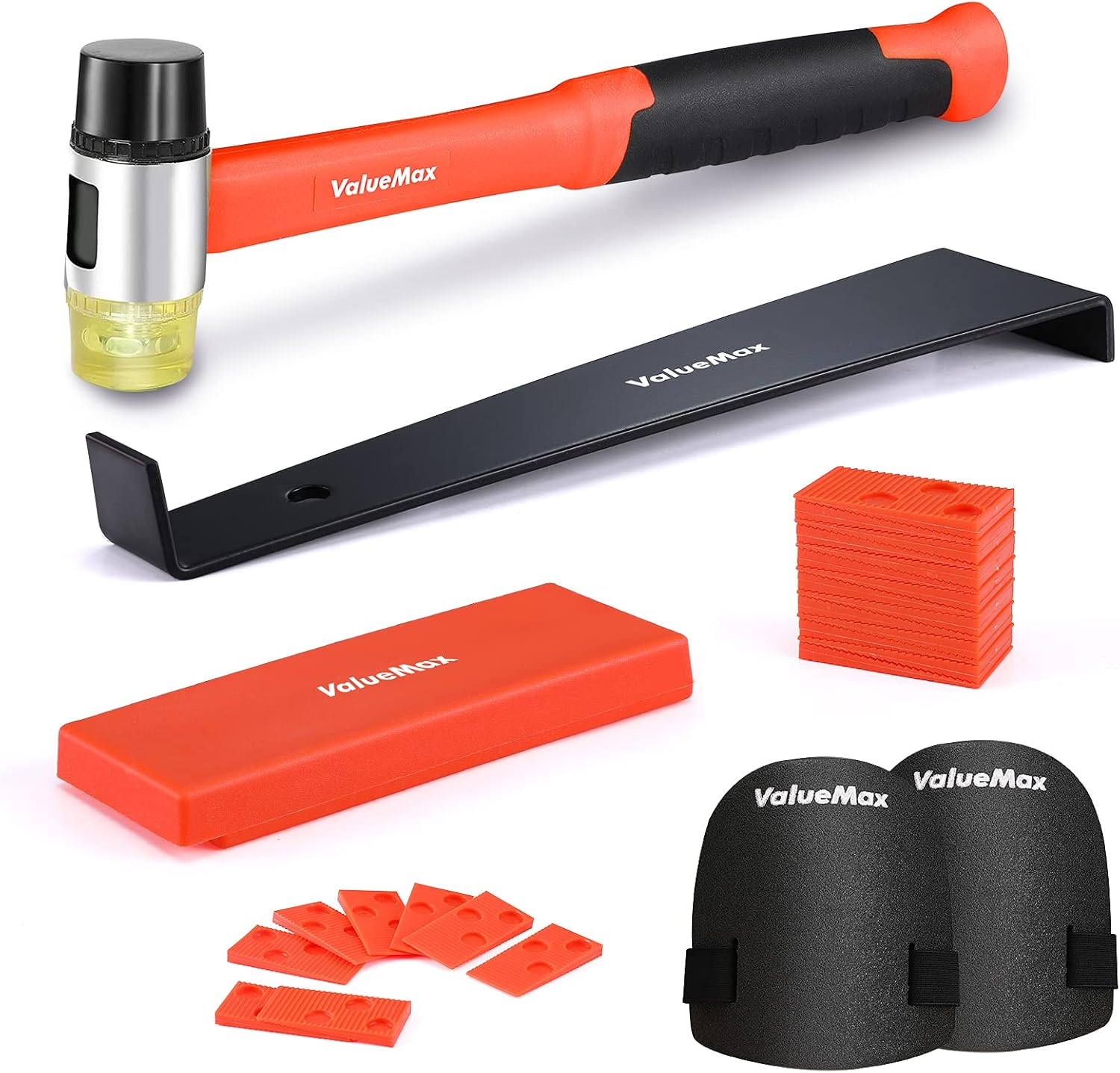 Laminate Wood Flooring Installation Kit with Solid Tapping Block and Heavy Spacers-image