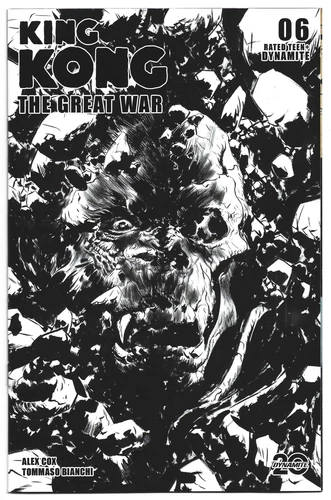 King Kong: The Great War #6 1:10 Jae Lee Black & White Variant Dynamite 2023 ...