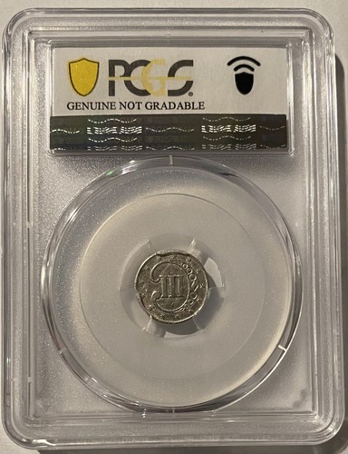 1852 3CS Star Three Cent Silver PCGS Genuine Cleaned AU Detail - Picture 2 of 2