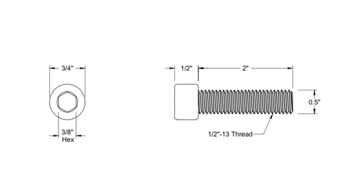 (50) 1/2-13 X 2 Socket Head Cap Screw Alloy Zinc Plated Allen Bolt Grade 8 1/2x2 - Picture 2 of 7