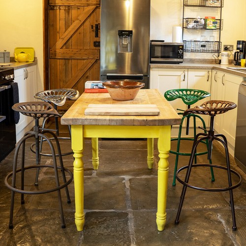 Tractor Bar Stool Adjustable Seat Vintage Industrial Style Cast Iron 5 Colours - Picture 2 of 15