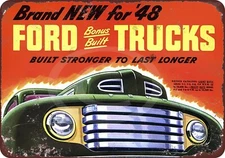 1948 Ford Trucks AD Vintage LOOK Reproduction METAL SIGN 8 x 12