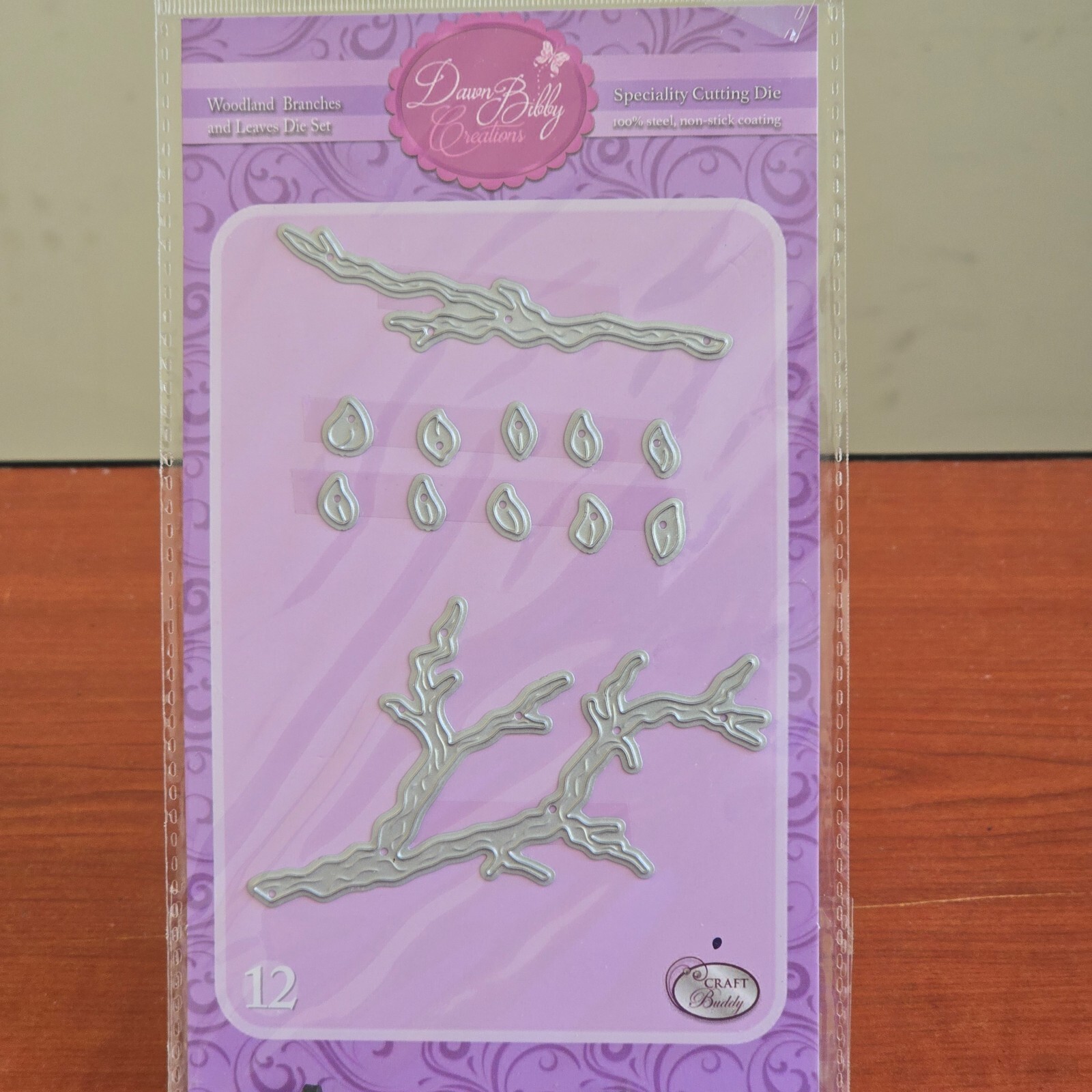 Dawn Bibby Woodland Branches & Leaves Metal Crafting Die Set – 12 Metal Dies