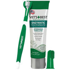 Dog Toothbrush Enzymatic Toothpaste Kit - Dog Teeth Cleaning - Made with Natur