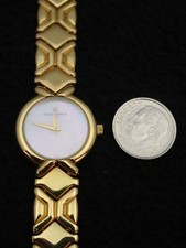 Wristwatch Lady's Michel Herbelin Gold-Plate Sapphire 3 Jewel NOS 1980s France