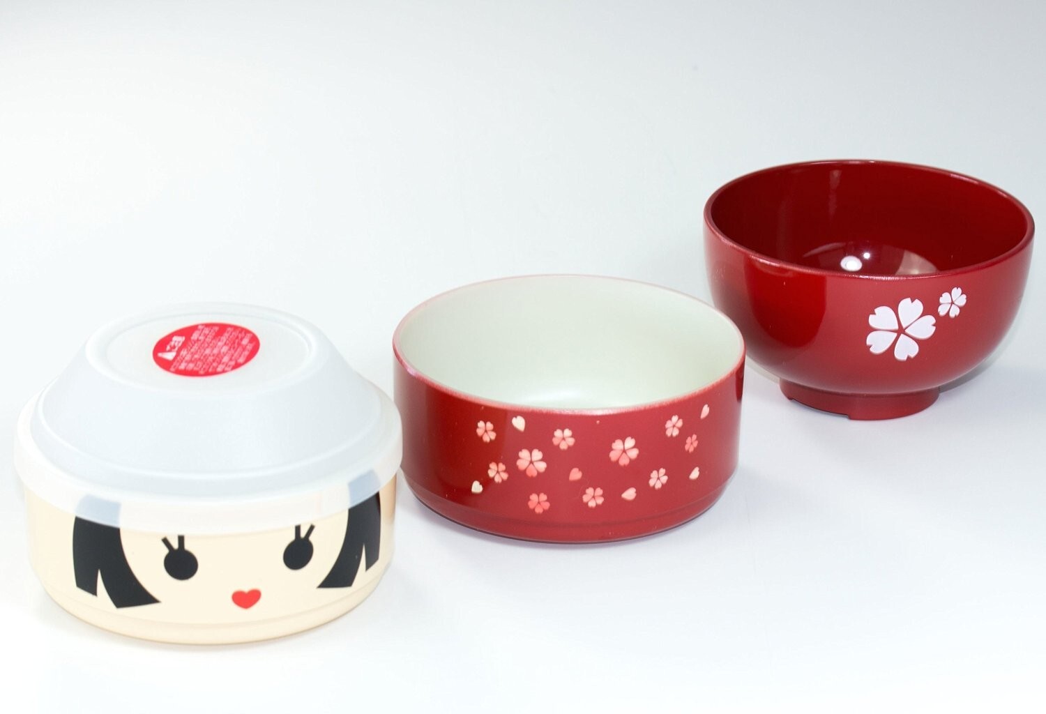 Japanese Kids Lunch Girl Cute Kokeshi Doll Two Tiers Bento Box 3373