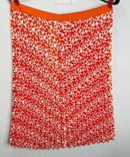 New Future Collective Women’s Maxi Fluted Skirt Orange White  Size 16W / 18W