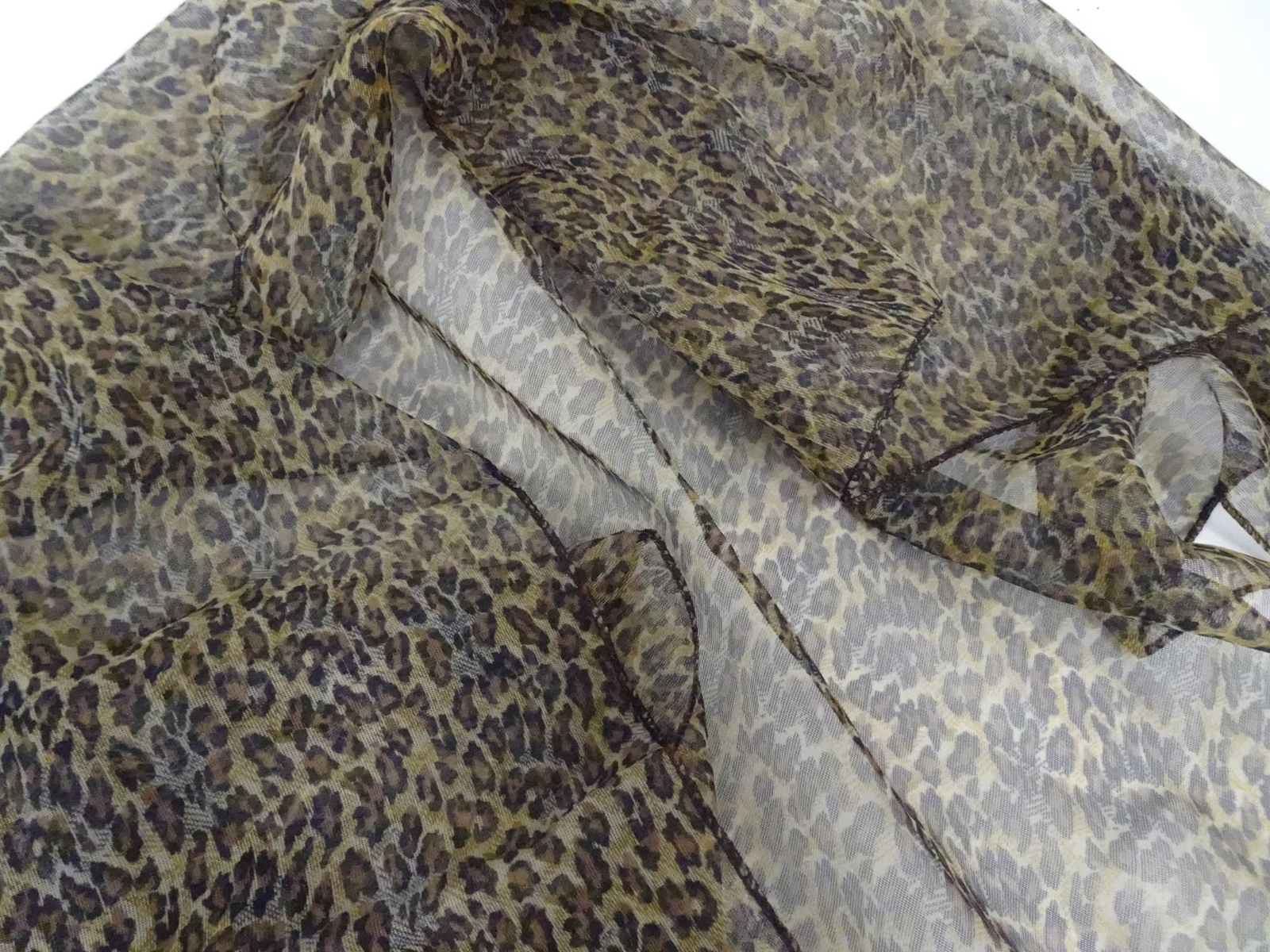 Leopard Print 20" X 50" Rectangular Sheer Scarf W… - image 8