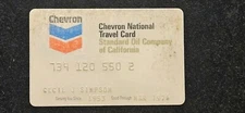 Chevron National Travel Card Credit Card~ Exp 1976 Standard Oil California~cc897