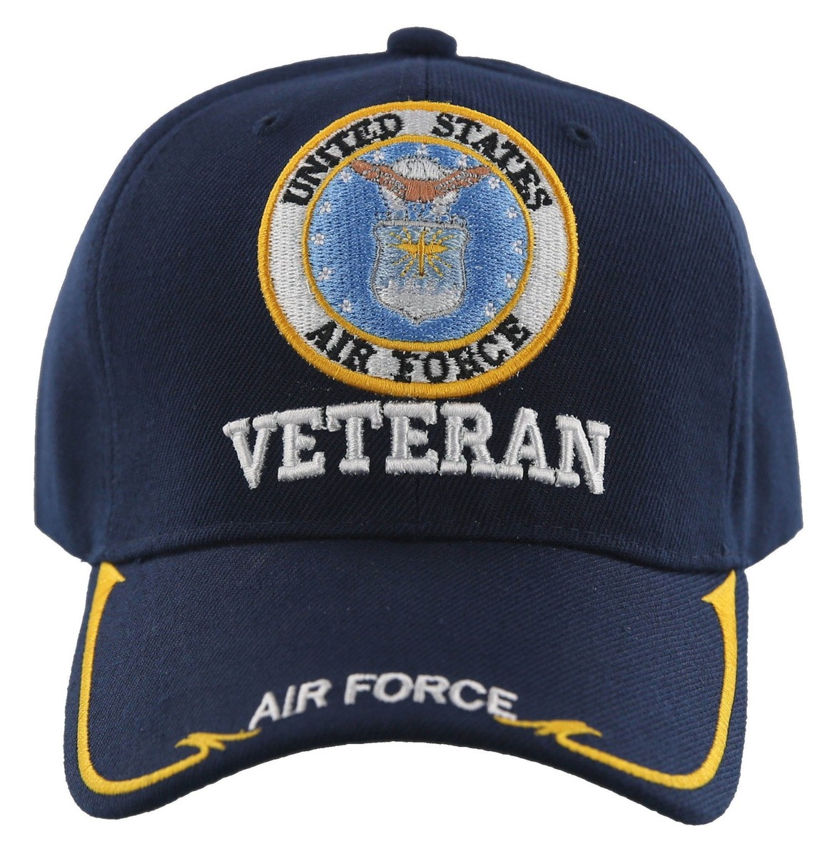 NEW! USAF AIR FORCE VETERAN SIDE LINE BALL CAP HAT NAVY