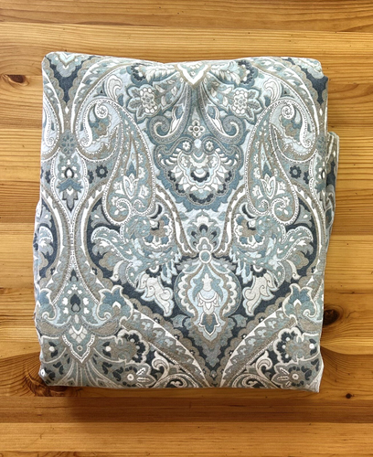 Pottery Barn McKenna Blue Gray Paisley Duvet Cover Full / Queen Cotton EUC