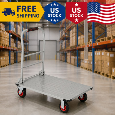 Heavy Duty Foldable Platform Truck, Industrial Steel Utility Cart 36''X24''