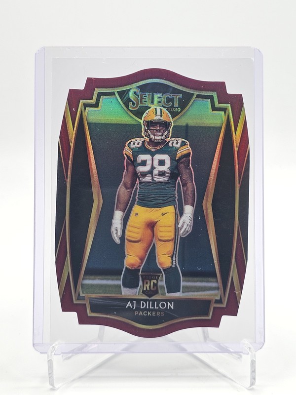 AJ DILLON 2020 SELECT PREMIER LEVEL ROOKIE MAROON PRIZM DIE CUT PACKERS Q7565