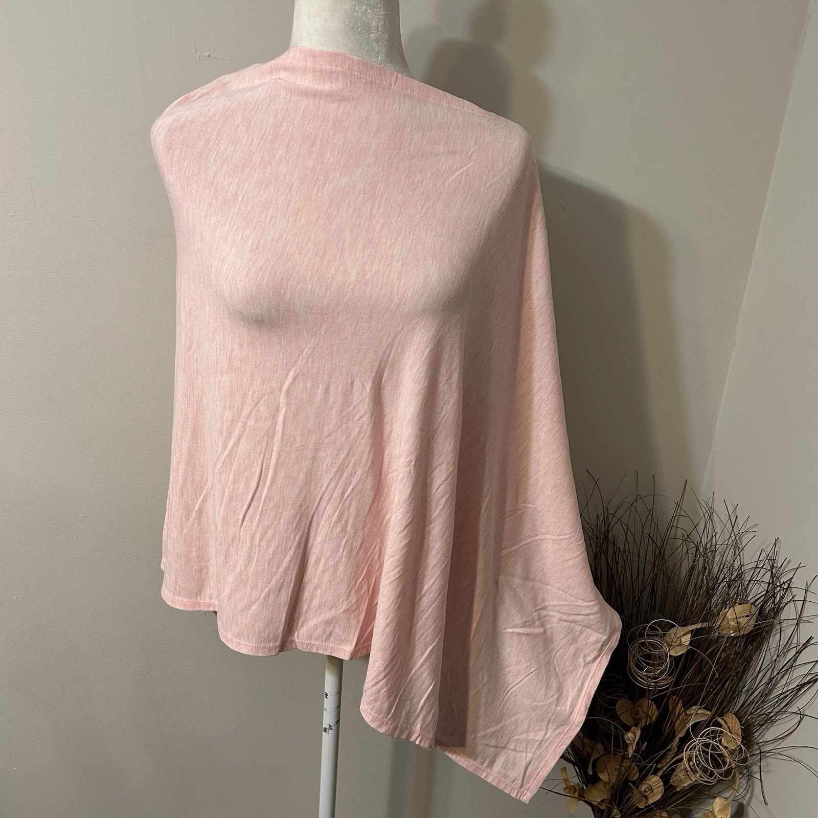 J. Jill Pure Jill Powder Pink Modal Blend One Size Poncho Shawl Cape Lightweight
